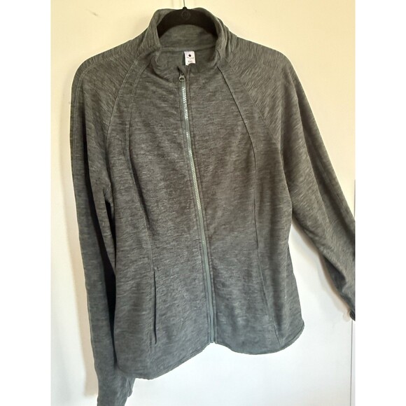 Yogalicious Athletic Jacket Women's XXL Green Full Zip Long Sleeve Mock Neck - Picture 2 of 10